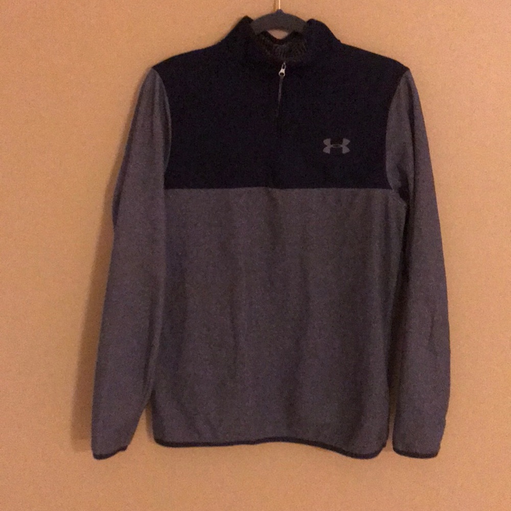 Under Armor navy and gray fleece pullover